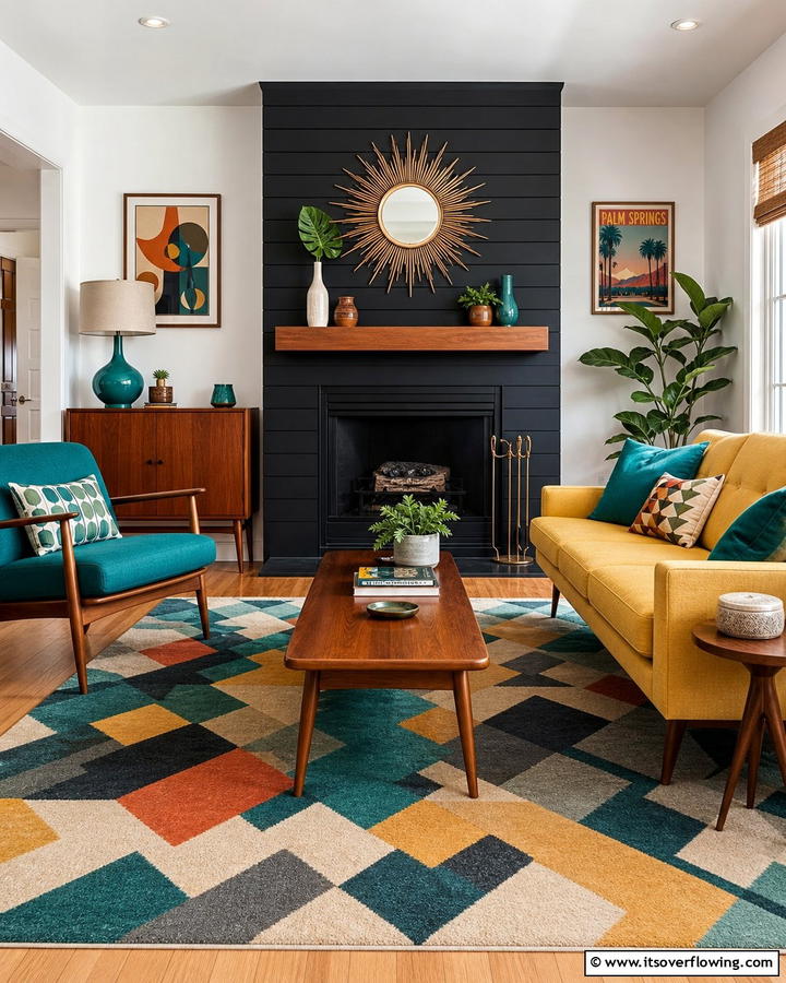 Retro Inspired Detail - 21 Modern Black Shiplap Fireplace Design Inspirations
