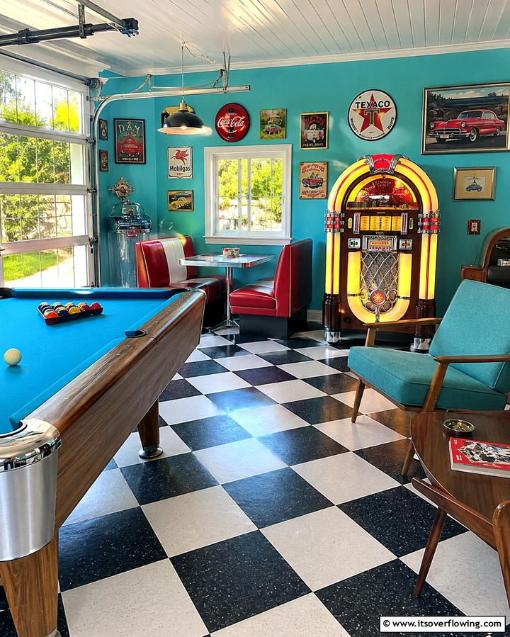 Retro Inspired Game Room - 30 Garage Game Room Ideas for Ultimate Entertainment Zones