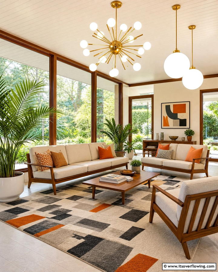 Retro Inspired Lighting - 20 Mid-century Modern Sunroom Ideas for a Retro Vibe