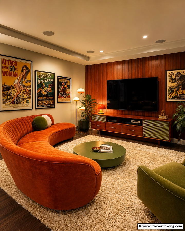 Retro Inspired Media Room - 30 Inspiring Home Decor Ideas to Refresh Your Living Space