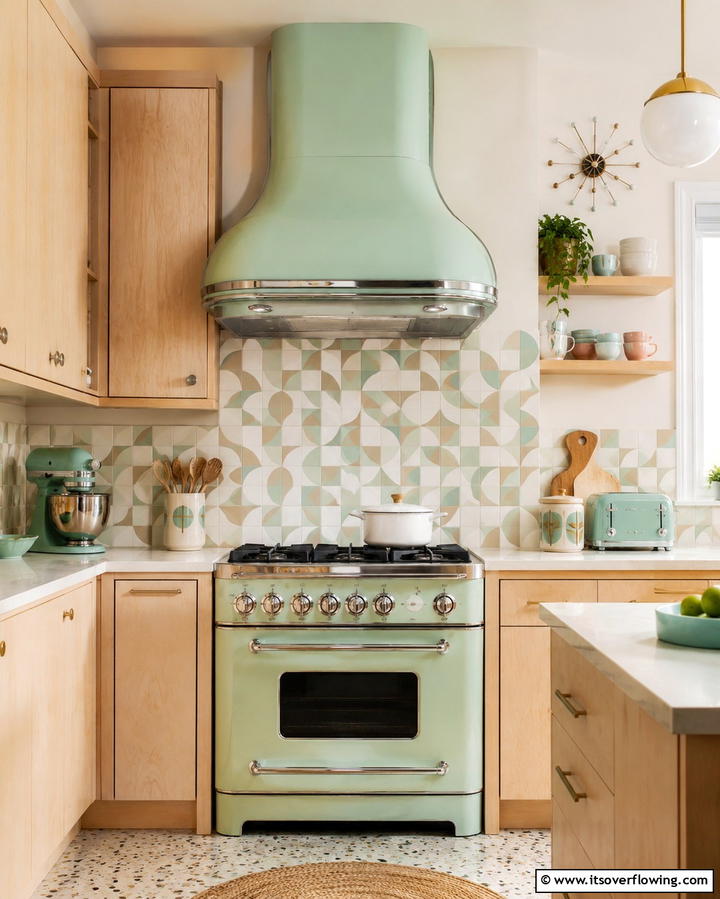 Retro Inspired Range Hood - 25 Range Hood Ideas to Upgrade Your Kitchen Design