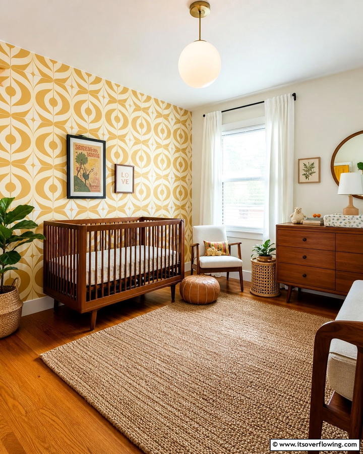 Retro Inspired Wallpaper - 20 Mid-century Modern Nursery Ideas for Stylish Kids