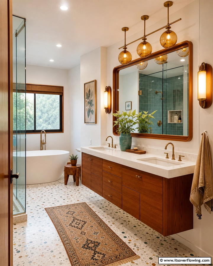 Retro Lighting - 21 Mid-Century Modern Bathroom Ideas for Retro Elegance