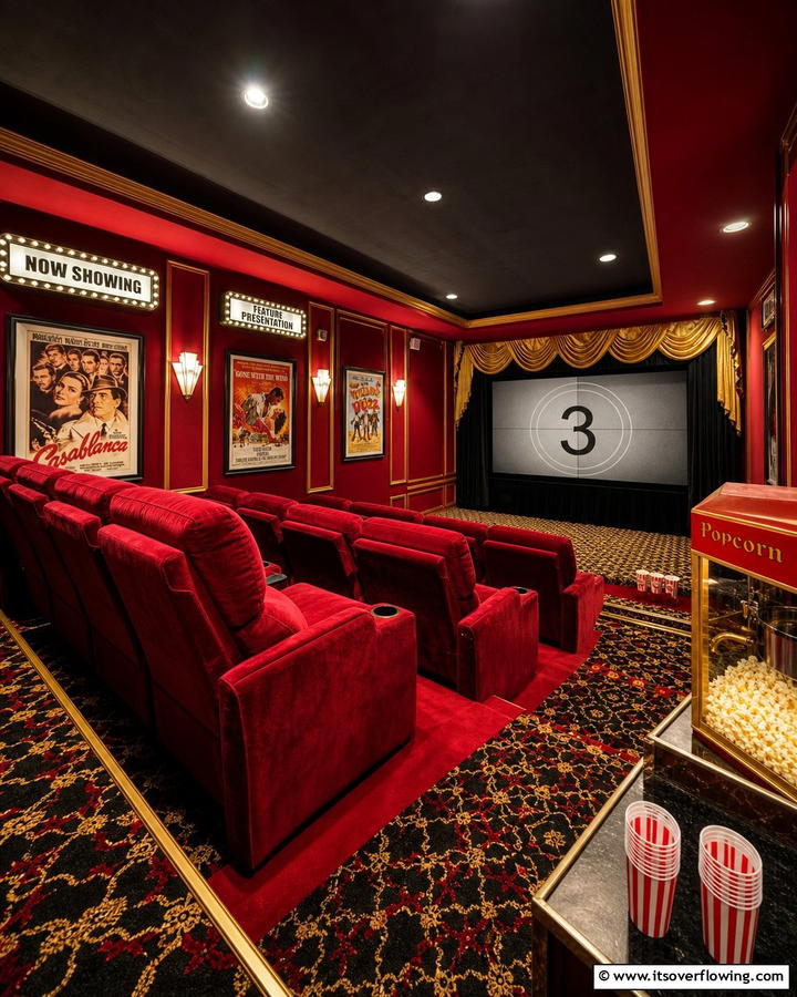 Retro Movie Theater - 21 Man Cave Ideas for the Ultimate Relaxation Zone