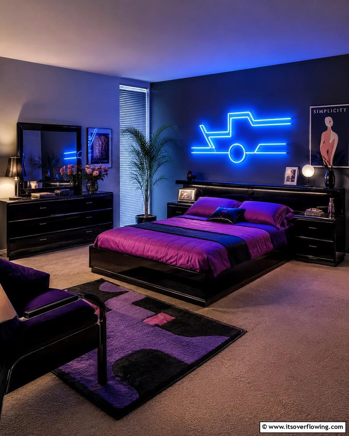 Retro Neon Lighting - 30 1980s Bedroom Decor Ideas for a Retro-Inspired Space