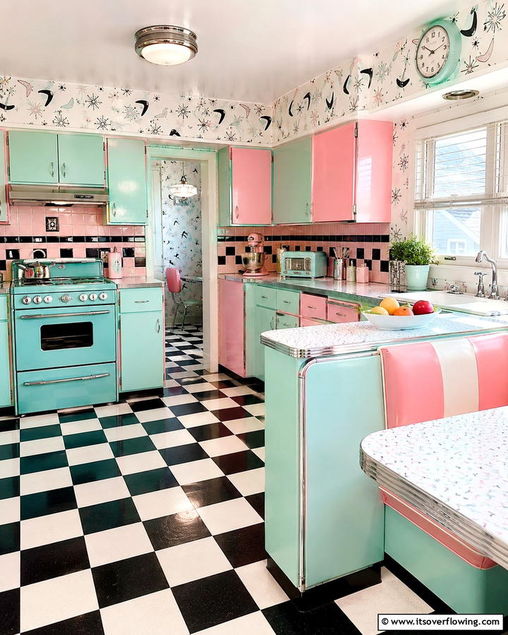 Retro Pastel Color Schemes - 25 1950s Kitchen Ideas for a Retro Home Makeover