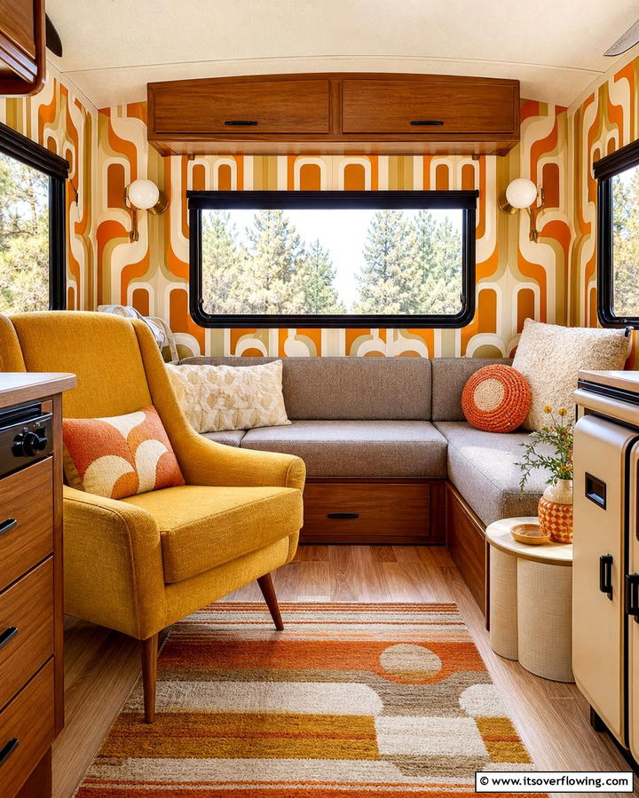 Retro Patterns - 25 RV Wallpaper Ideas for a Stylish and Comfortable Space