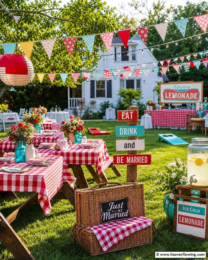 Retro Picnic Party - 21 Backyard Wedding Ideas for a Magical Outdoor Celebration