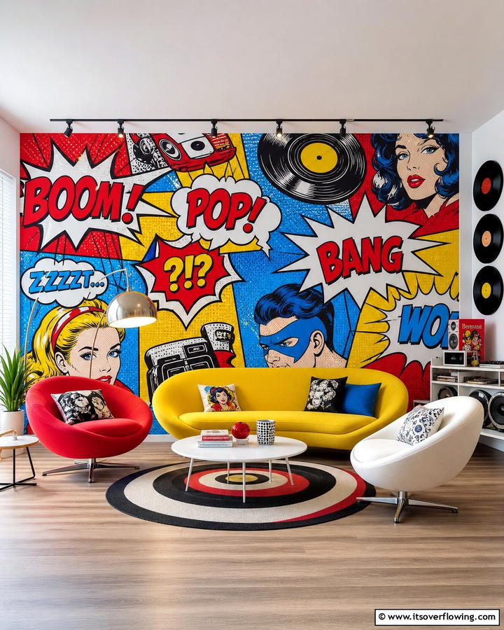 Retro Pop Art - 21 Living Room Wallpaper Ideas to Refresh Your Decor
