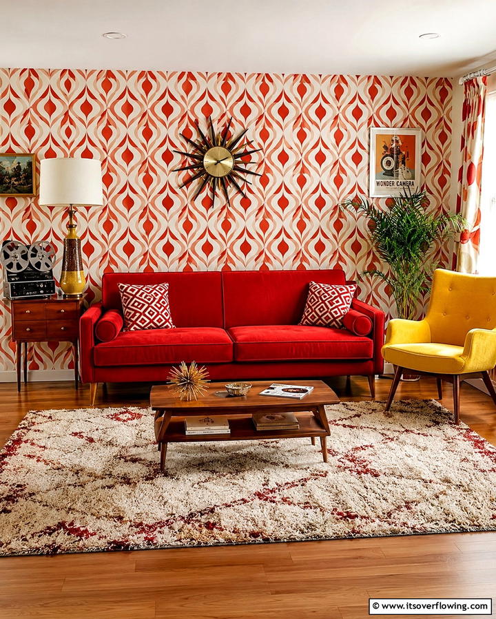 Retro Red Revival - 30 Red Living Room Ideas for Bold and Vibrant Spaces