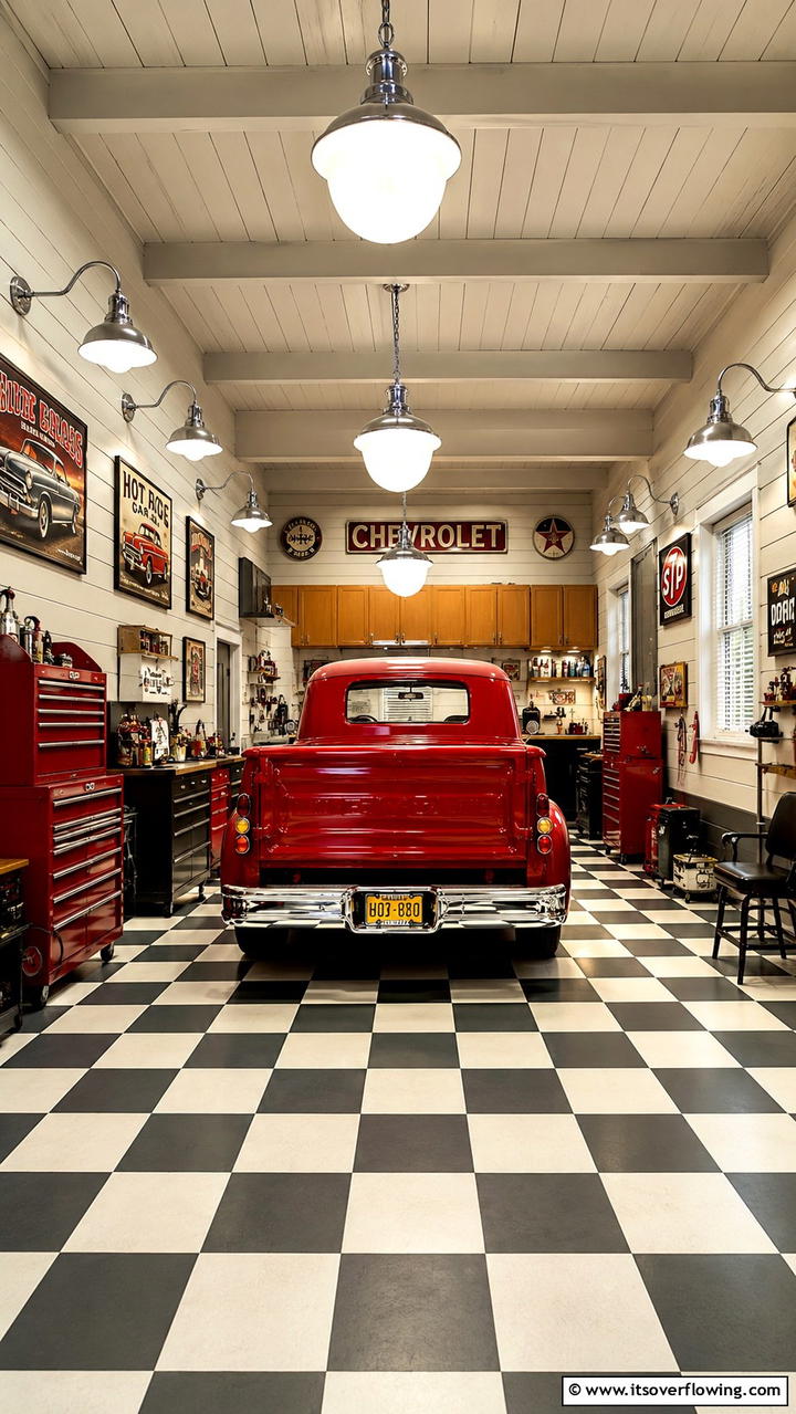 Retro Style Garage Lights - 30 Garage Lighting Ideas for Bright, Functional Spaces