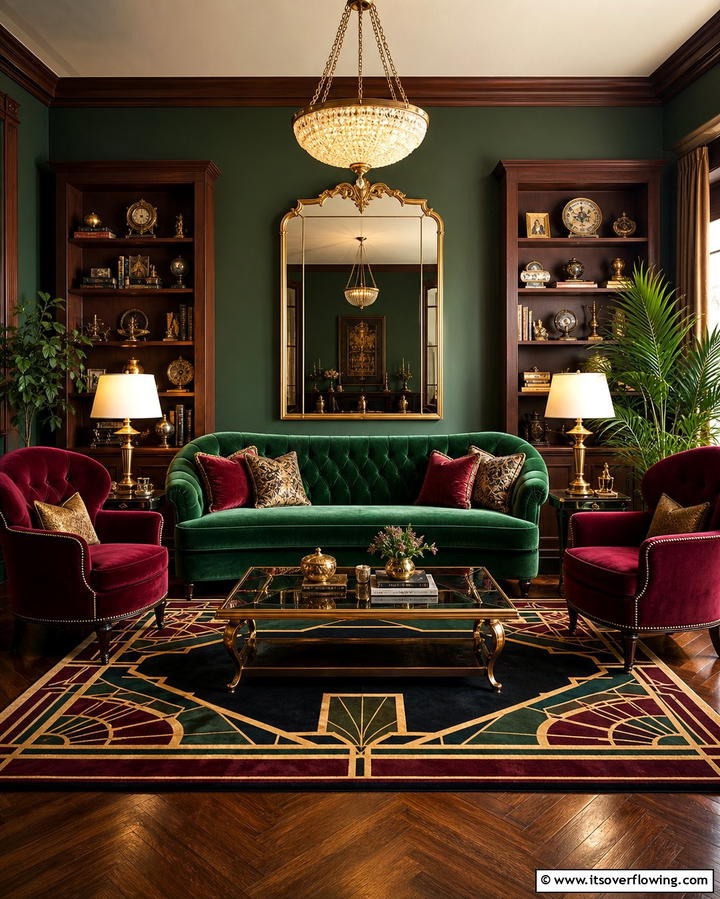 Retro Velvet Upholstery - 25 Vintage 1930s Living Room Design Ideas for Nostalgia