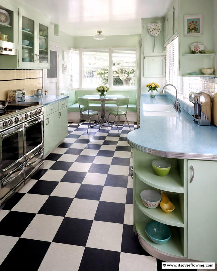 Retro Vibes with a Blue Twist - 30 Blue Countertop Kitchen Ideas for Bold Statement Spaces
