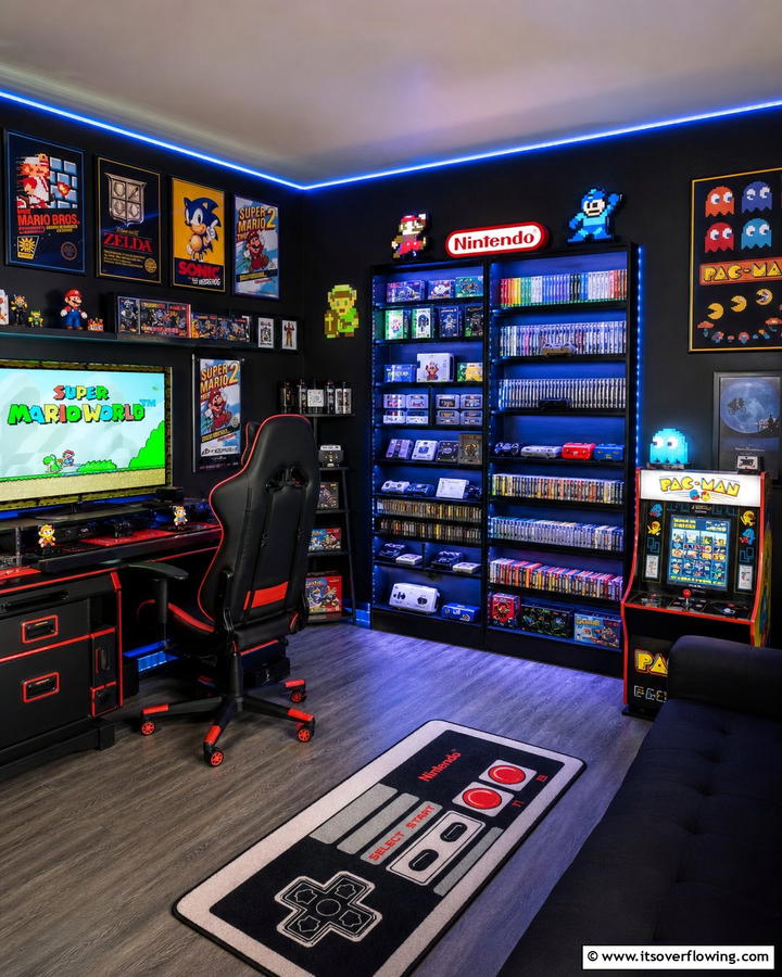 Retro Video Game Corner - 30 Hypebeast Room Decor Ideas for Urban Aesthetics