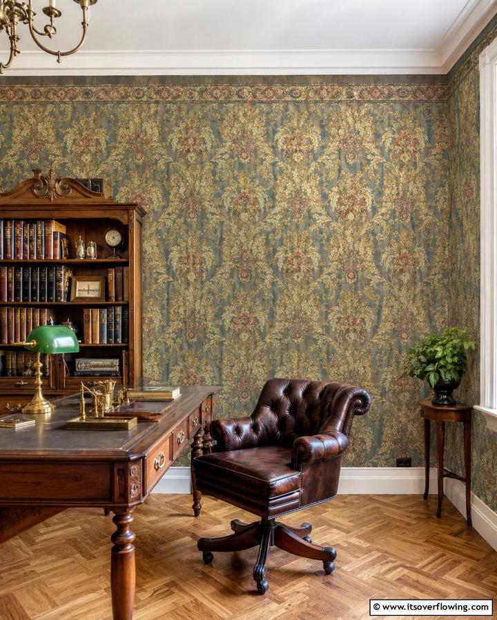 Retro Vintage Charm - 30 Office Wallpaper Ideas for a Productive Workspace