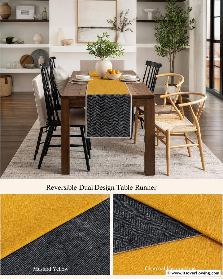 Reversible Dual Design Table Runner - 21 Unique Table Runner Ideas to Enhance Your Dining Experience
