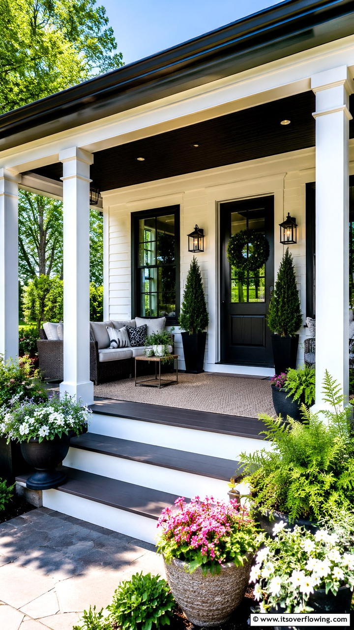 Revitalized Front Porch - 30 Front Yard Landscaping Ideas for Stunning Curb Appeal