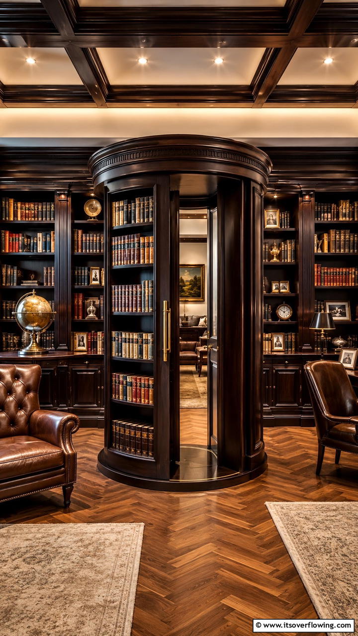 Revolving Bookshelf Door - 30 Hidden Door Ideas- Secret Storage & Creative Spaces