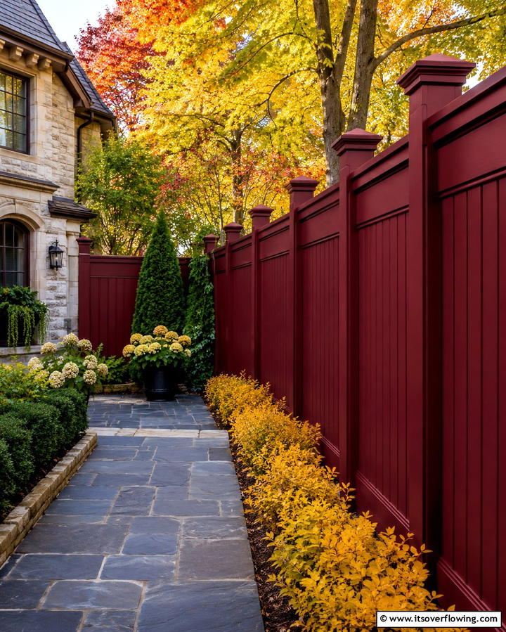 Rich Burgundy - 30 Best Fence Paint Colors for Outdoor Style