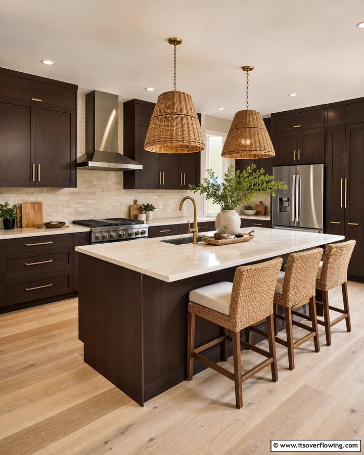 Rich Chocolate Allure - 21 Kitchen Cabinet Color Ideas for Bold & Subtle Styles