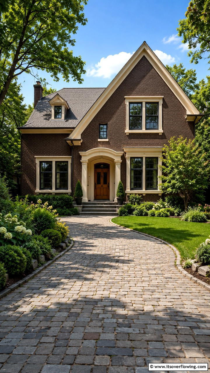 Rich Chocolate Brown - 30 Exterior Brick Paint Color Ideas for Curb Appeal