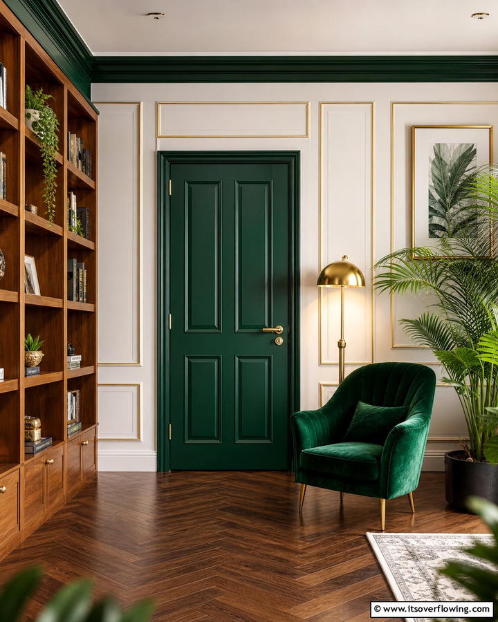 Rich Emerald Green - 30 Interior Door Color Ideas to Refresh Your Home’s Style