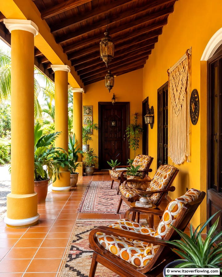Rich Mustard for a Retro Vibe - 30 Porch Paint Color Ideas for Inviting Entryways