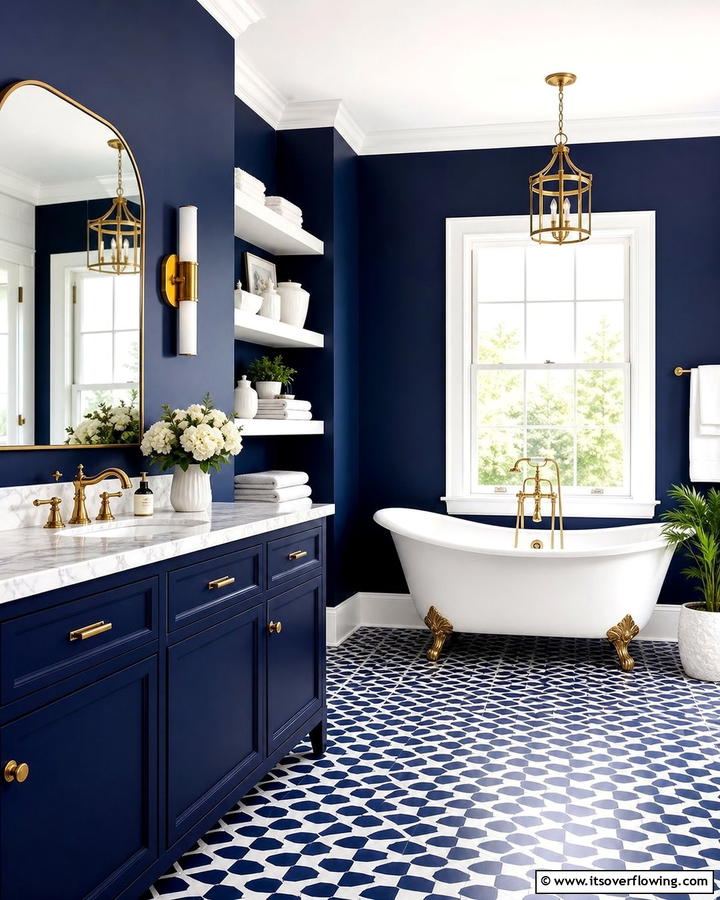 Rich Navy Depth - 21 Bathroom Color Ideas to Refresh Your Space with Vibrant Hues