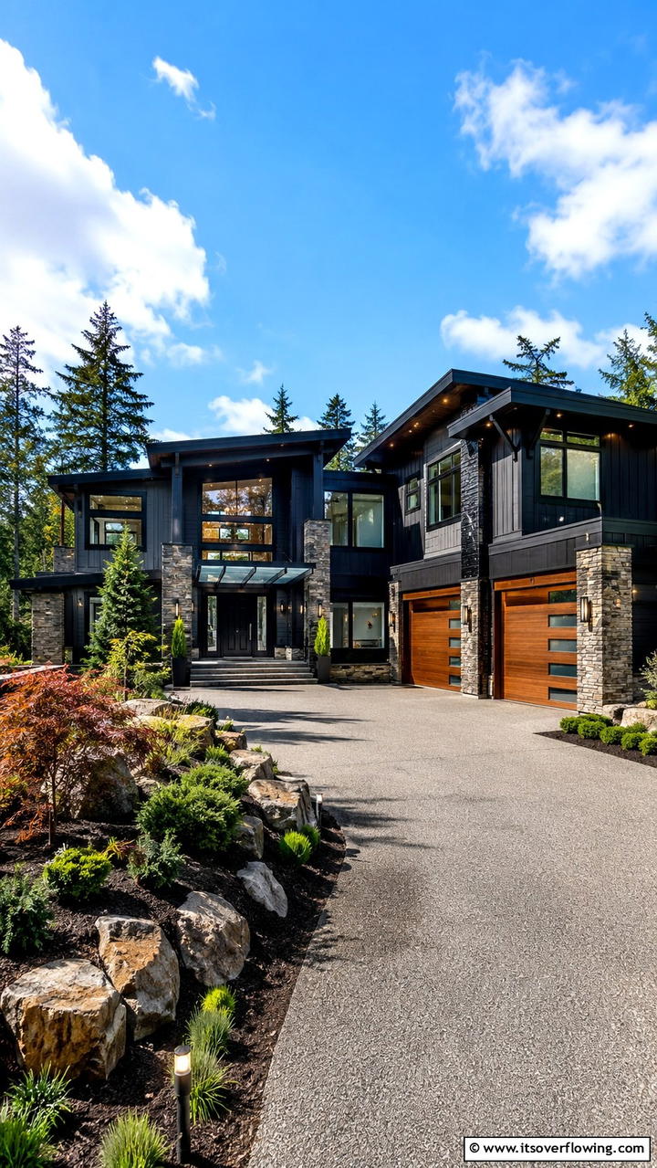 Rich Obsidian Accent - 30 Black House Exteriors- Bold Paint Colors for Modern Homes