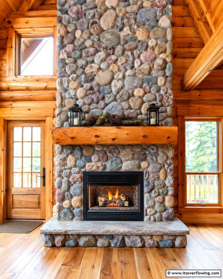 River Rock Design - 25 Rustic Fireplaces to Warm Up Your Living Space