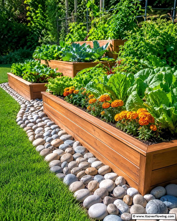 River Rock Edging for Raised Garden Beds - 25 River Rock Edging Ideas for Your Garden