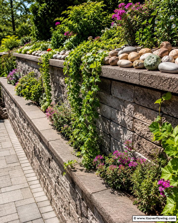 River Rock Edging for Retaining Walls - 25 River Rock Edging Ideas for Your Garden