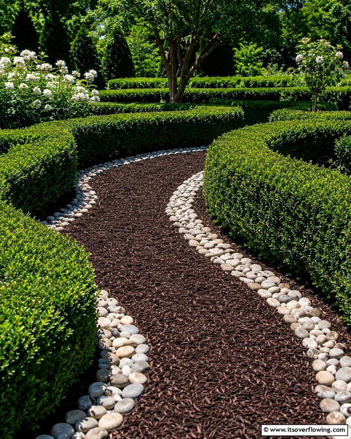 River Rock Pathway Borders - 25 River Rock Edging Ideas for Your Garden