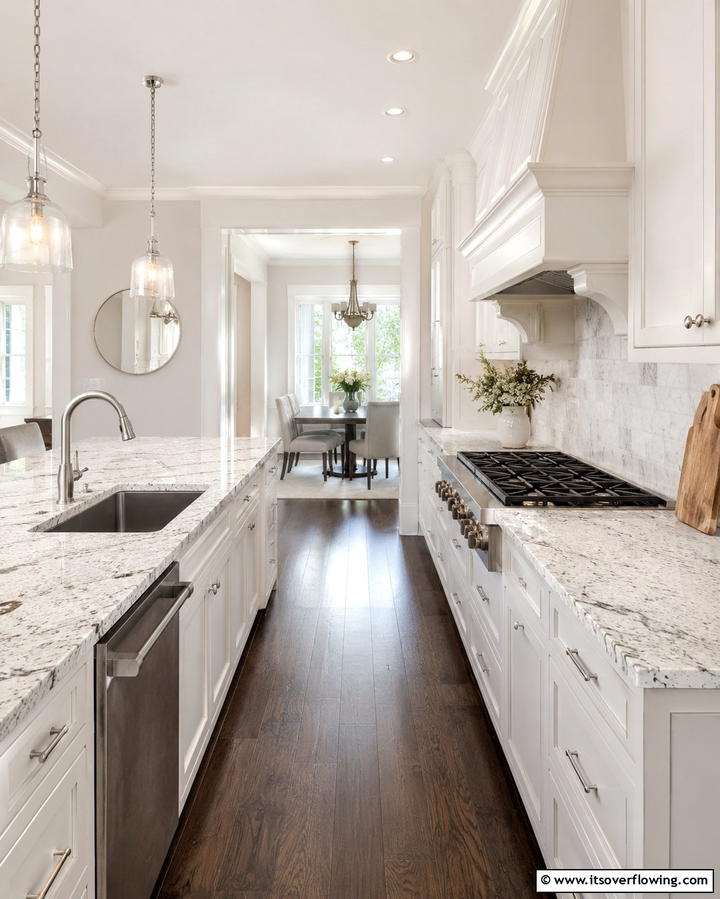 River White Granite for a Clean and Classic Finish - 25 Granite Kitchen Countertop Ideas for Elegant Kitchens