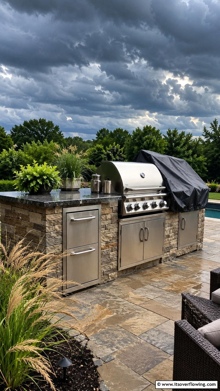 Robust Weatherproofing - 30 BBQ Island Ideas for Ultimate Outdoor Entertaining