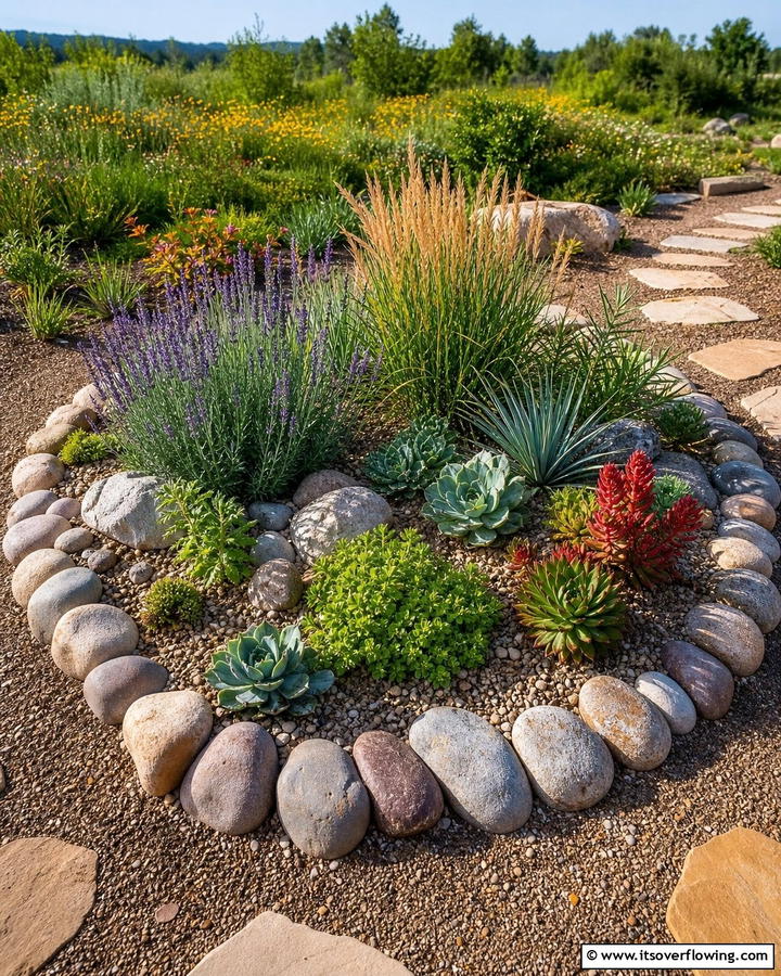 Rock Border Round Garden Bed - 20 Round Garden Bed Ideas for Unique Landscapes