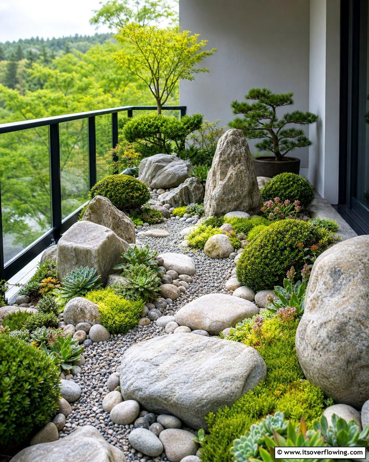 Rock Garden - 21 Balcony Garden Ideas to Transform Small Spaces into Green Havens