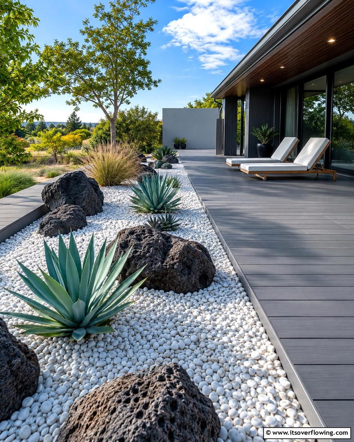 Rock Garden Accents - 25 Front Yard Patio Ideas to Enhance Your Outdoor Space