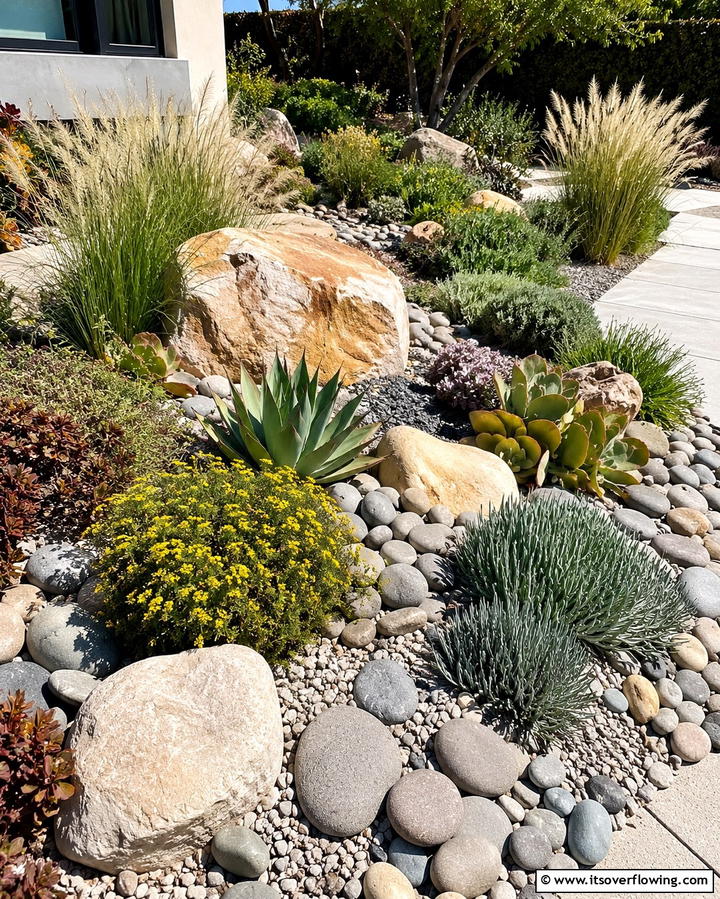 Rock Garden Flower Bed - 30 Front Yard Flower Bed Ideas for Curb Appeal Boost