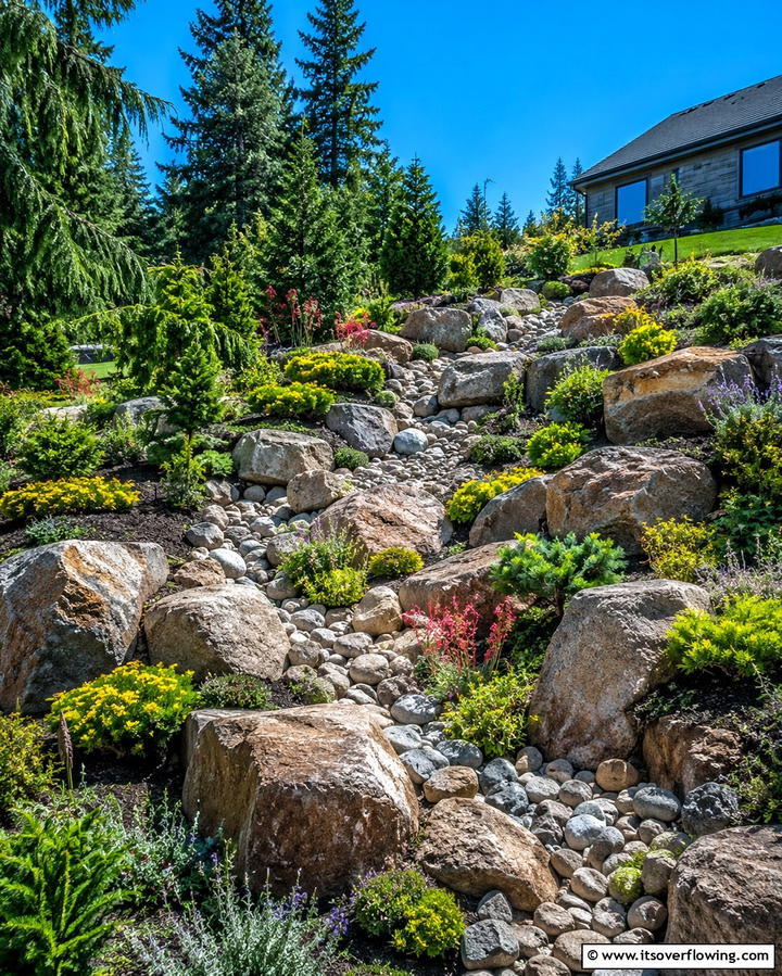Rock Garden Installations - 30 Hillside Landscaping Ideas for Sloped Yards