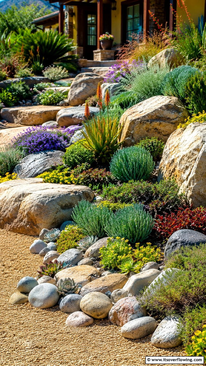 Rock Garden Retreat - 30 Front Yard Landscaping Ideas for Stunning Curb Appeal