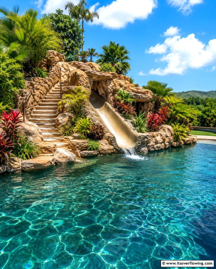 Rock Slide Lagoon Pool - 25 Lagoon Pool Design Ideas for a Tropical Backyard Retreat
