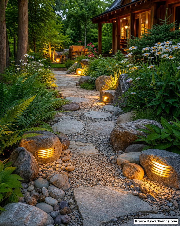 Rock or Stone Lights - 20 Pathway Lighting Ideas to Illuminate Your Garden