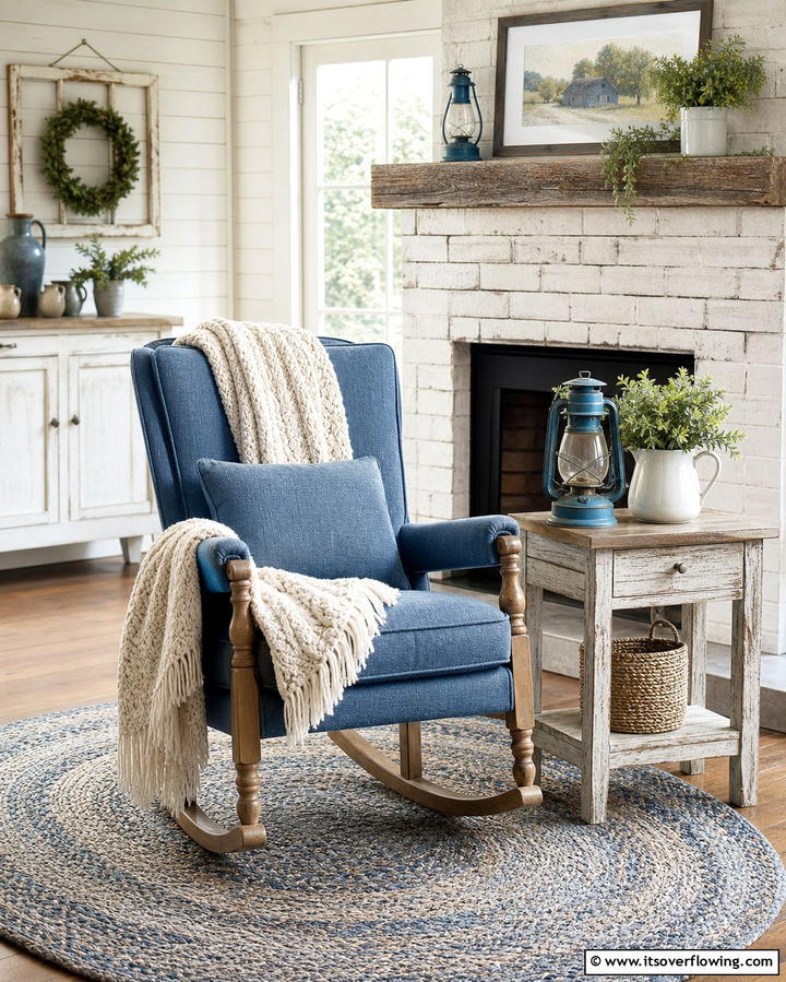 Rocking Chairs for Nostalgic Charm - 25 Chairs in Front of Fireplace Ideas for Cozy Vibes