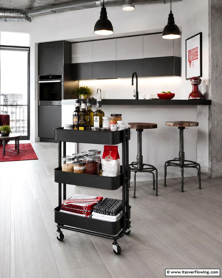 Rolling Carts - 25 Small Apartment Storage Ideas to Maximize Space