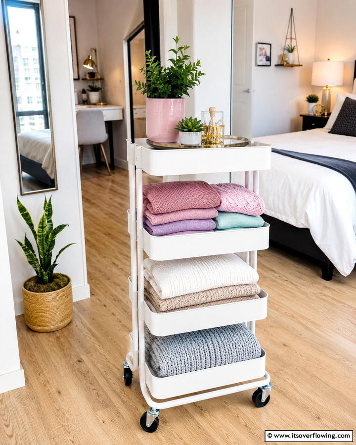 Rolling Carts for Flexibility - 20 Sweater Storage Ideas to Organize Your Wardrobe