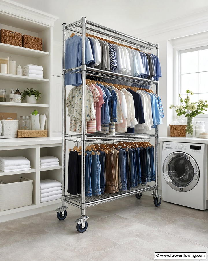 Rolling Drying Rack - 20 Laundry Room Drying Rack Ideas for Efficient Drying