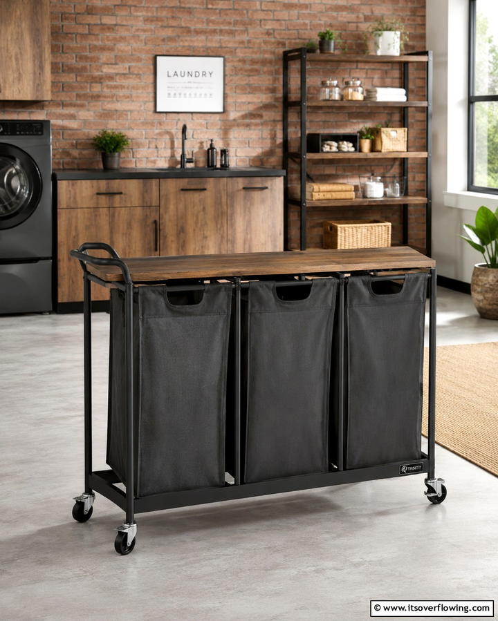 Rolling Laundry Basket Carts - 25 Laundry Basket Storage Ideas for a Tidy Home