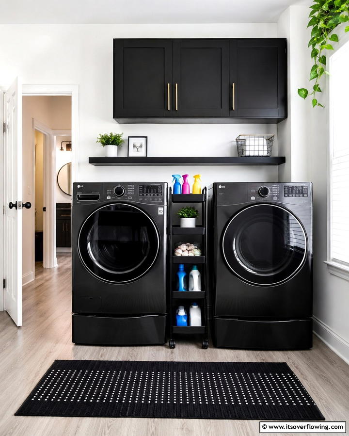 Rolling Laundry Shelf Units - 30 Laundry Room Shelf Ideas- Maximize Storage & Efficiency