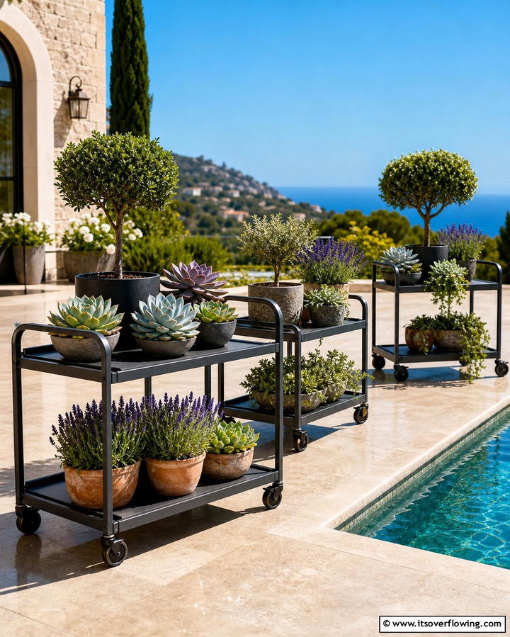 Rolling Plant Carts - 25 Outdoor Plant Stand Ideas for Greenery Lovers